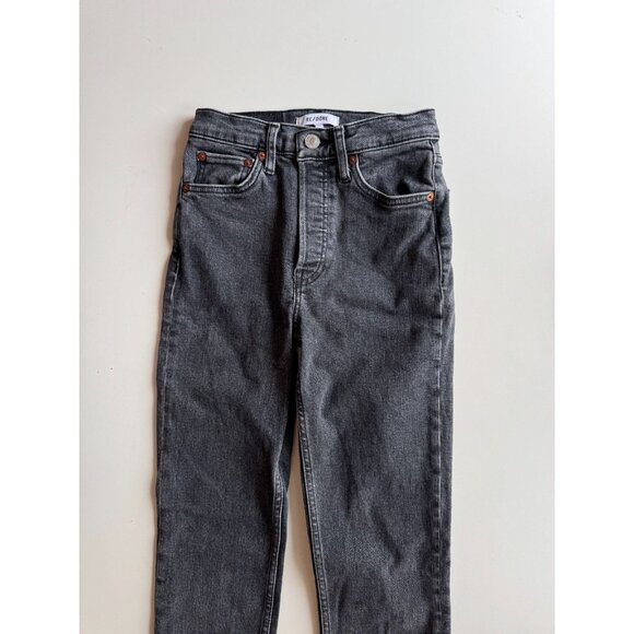 REDONE 90's Stoned Noir Faded Black High Rise Skinny Leg Ankle Jeans, Size 25 - Picture 6 of 15